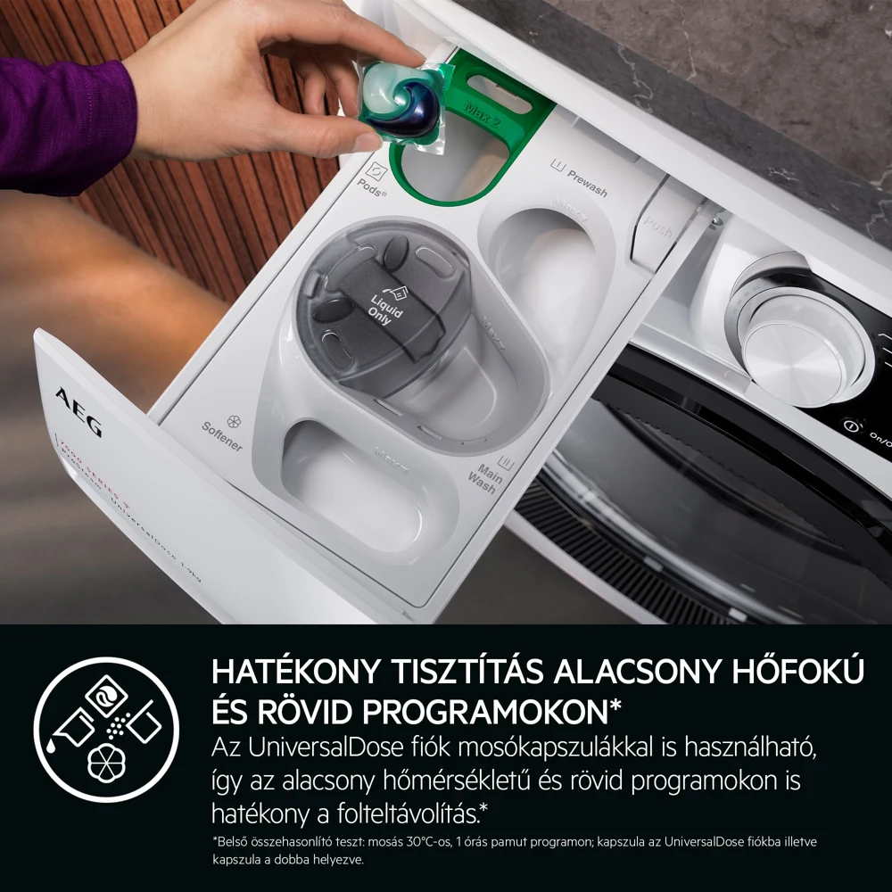 Aeg LFR71844SUE ProSteam® 7000 UniversalDose Elöltöltős mosógép, gőzfunkció, ÖKOInverter motor 8. kép