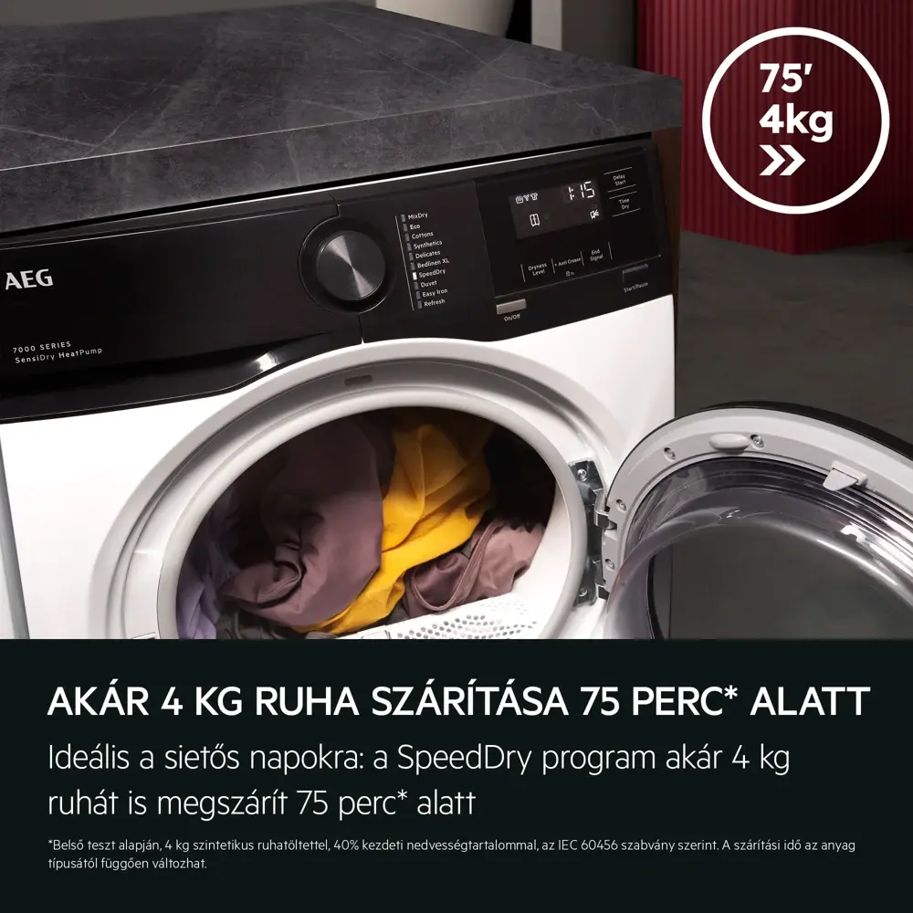 Aeg TR7G8BE SensiDry® 7000 Hőszivattyús szárítógép, 3. kép