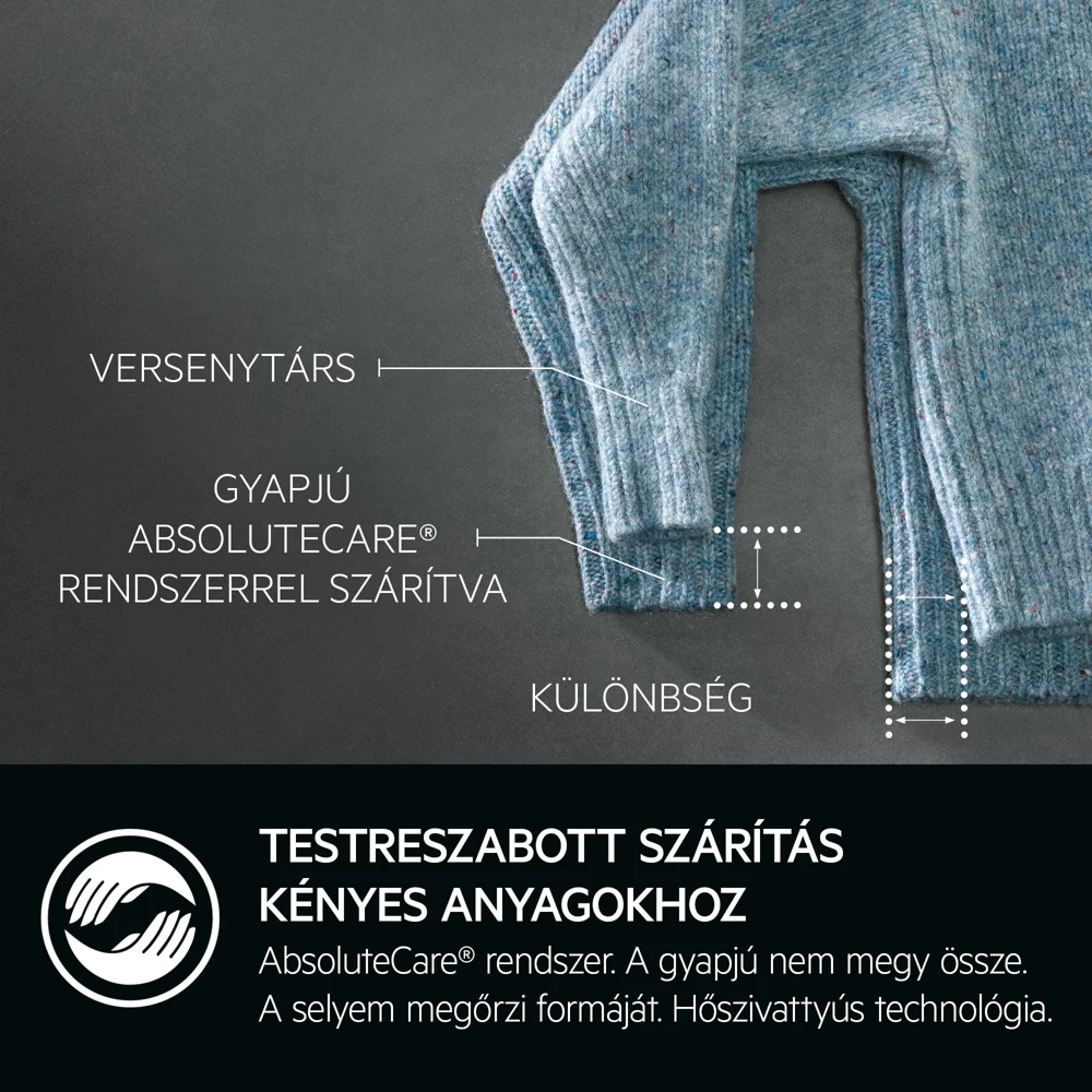 Aeg TR9394CE AbsoluteCare® Plus 9000 Hőszivattyús szárítógép, WIFI, Inverter motor 8. kép