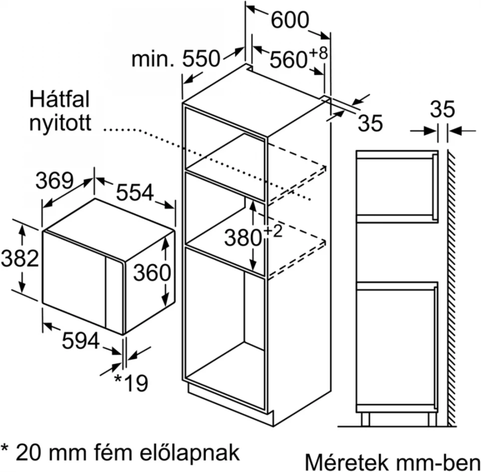 Bosch BFL553MS0 BEÉPÍTHETŐ MIKROHULLÁMÚ SÜTŐ 4. kép