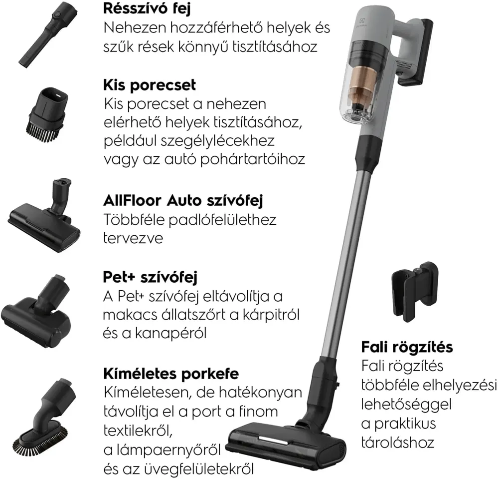 Electrolux EP72AB21UG 700 vezeték nélküli álló porszívó 2. kép