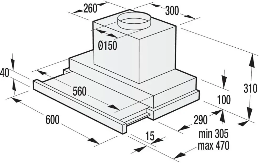 Gorenje BHP623E13X kihúzható páraelszívó 3. kép
