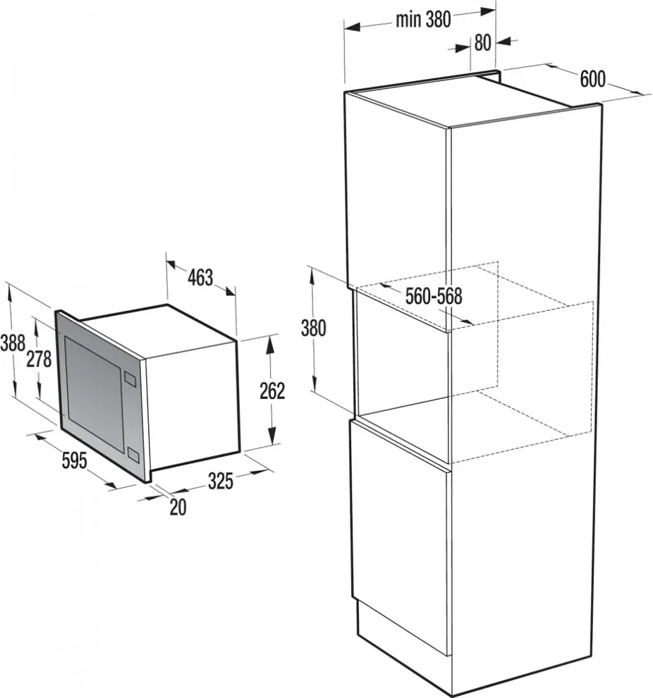 Gorenje BM235CLI beépíthető mikrohullámú sütő 2. kép