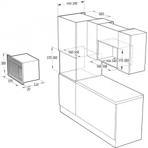 Gorenje BMX201AG1BG beépíthető mikrohullámú sütő 10. kép