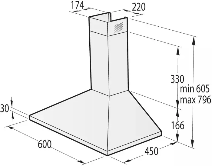 Gorenje WHC629E4W kürtős páraelszívó 7. kép