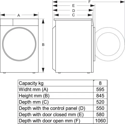 Hisense DH3S802BW2 hőszivattyús szárítógép 10. kép