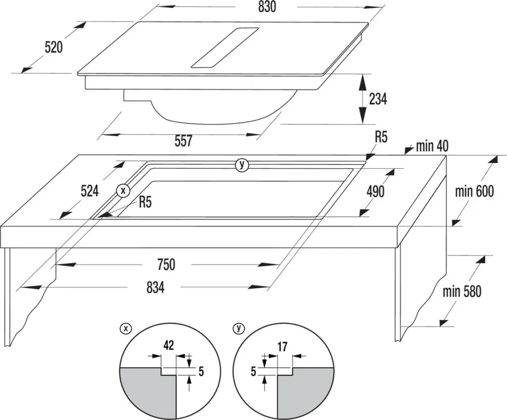Hisense HEH8443BSCWF1 beépíthető indukciós főzőlap 9. kép