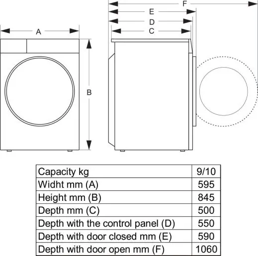 Hisense WF3S9043BB3 elöltöltős mosógép 10. kép