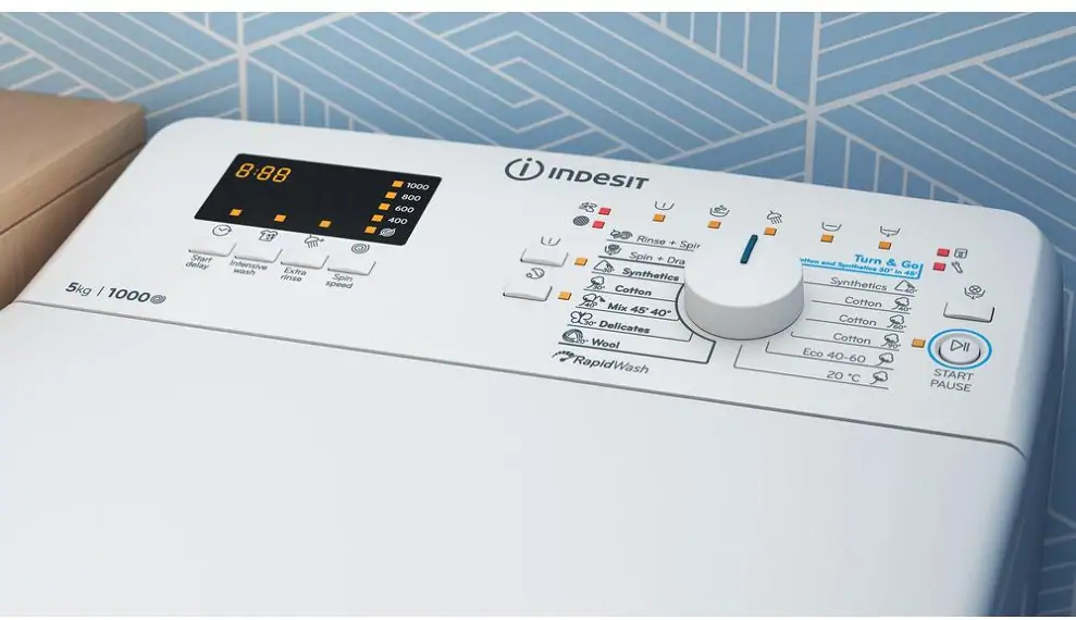 Indesit BTW S50400 EU/N felültöltős mosógép 7. kép