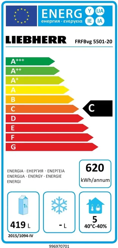 Liebherr FRFBVG 5501 Perfection Hűtőkészülék keringőlevegő hűtéssel 2. kép