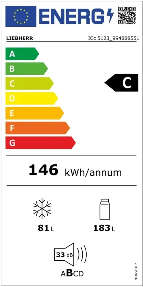 Liebherr ICC 5123 beépíthető alulfagyasztós hűtőszekrény 2. kép