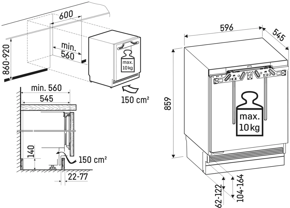 Liebherr URPC 375I pult alá építhető hűtőszekrény 5. kép
