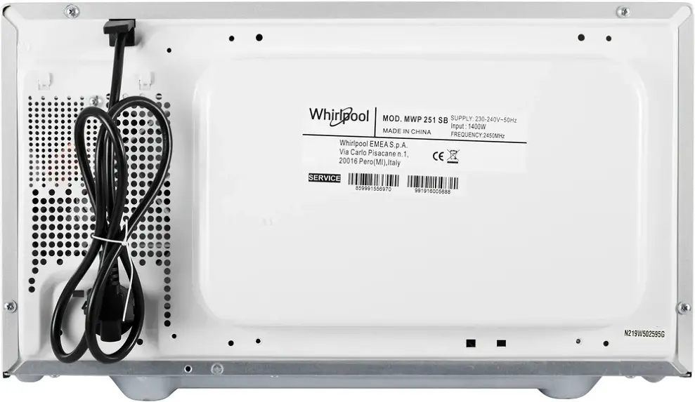 Whirlpool MWP 251 SB mikrohullámú sütő 6. kép