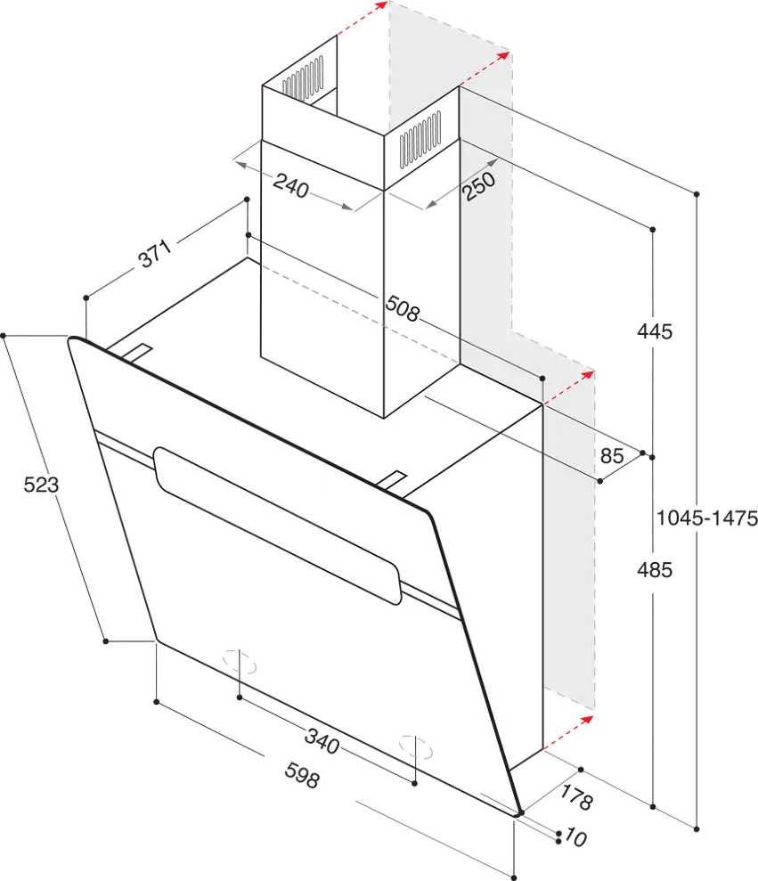 Whirlpool WHVS 61F LT DP K kürtős páraelszívó 7. kép